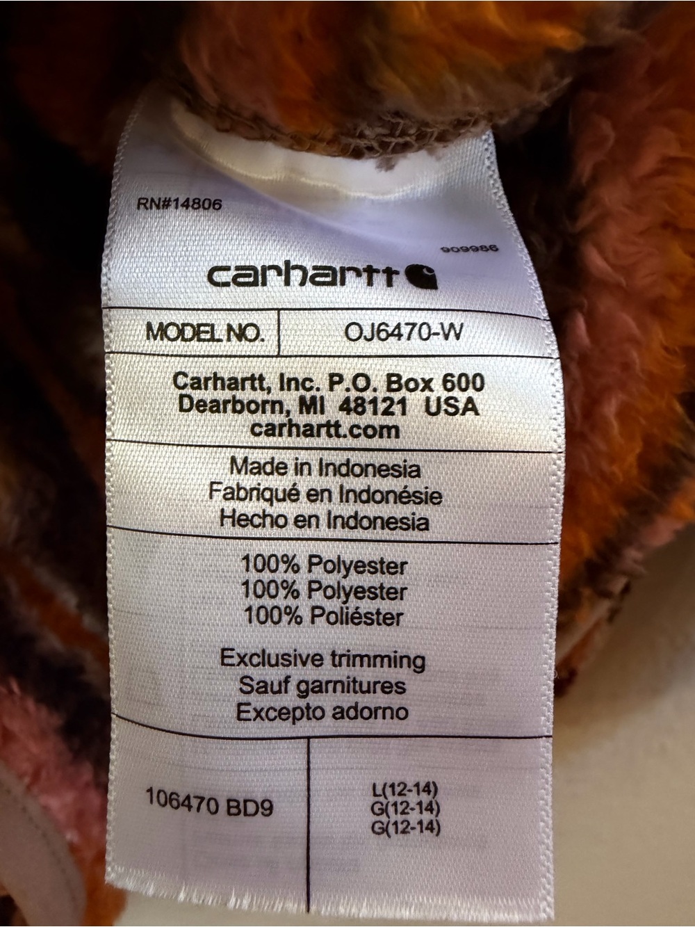 Carhartt loose fit fleece pullover Aztec print - Picture 11 of 11